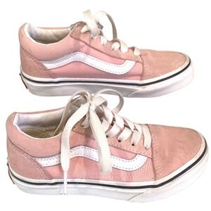 Vans Old Skool Kids 12 Pink Suede Canvas Low Top Skate Sneakers Shoes